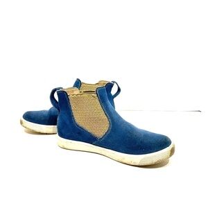Elephantino blue sued slip on high top sneakers